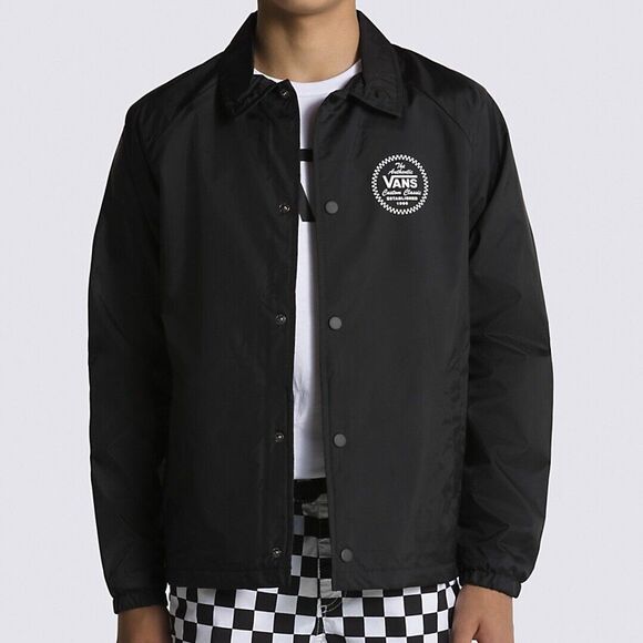 Vans Black Jacket Youth XL Long Sleeve Collared Skateboard Torrey Windbreaker - Picture 1 of 13